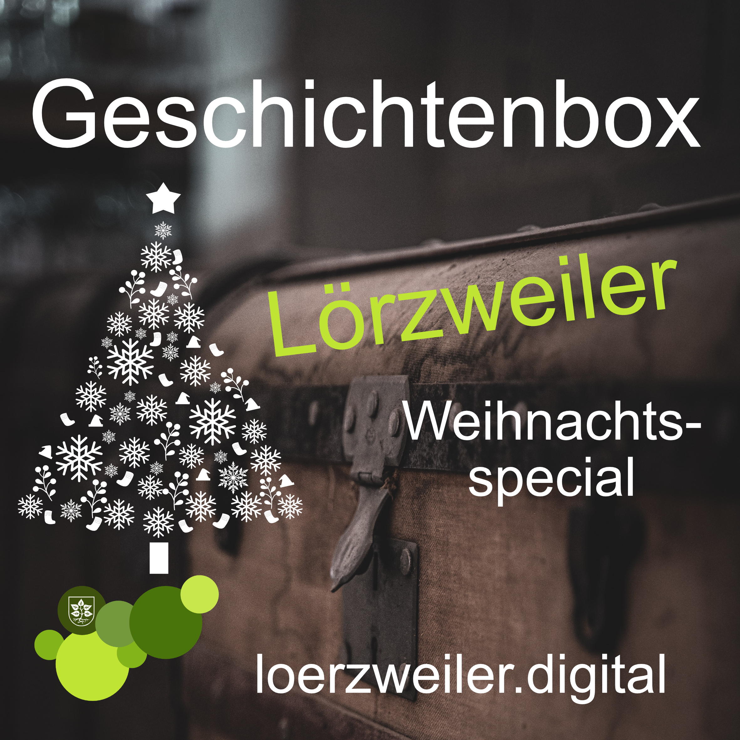 Logo Geschichtenbox Lörzweiler - mit Weihnachtsbaum